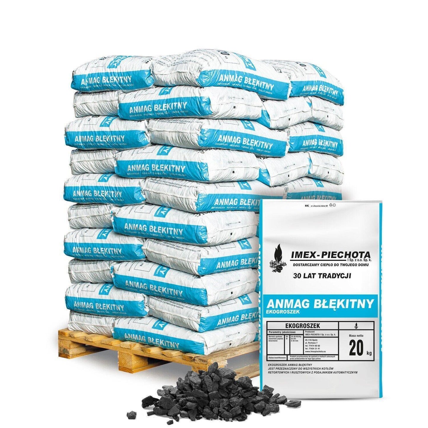 Anmag Steinkohle 5-25mm 20kg x 50 Sack 1000kg Palette - Brennstoffe-Neuber.shop