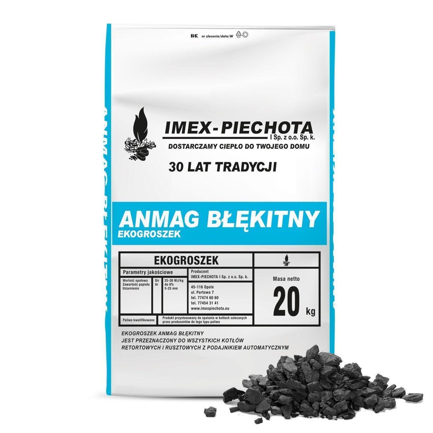 Anmag Steinkohle 5-25mm 20kg x 50 Sack 1000kg Palette - Brennstoffe-Neuber.shop