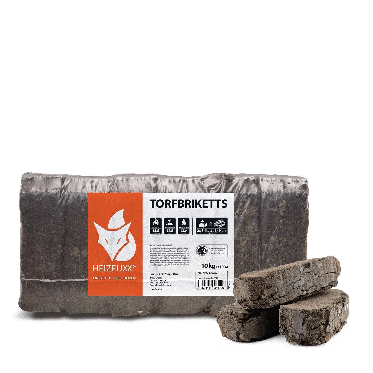 Heizfuxx Torfbriketts 10kg x 30 300kg Palette - Brennholz-Scheiffele.de - Ihre Anlaufstelle für hochwertiges Brennholz!