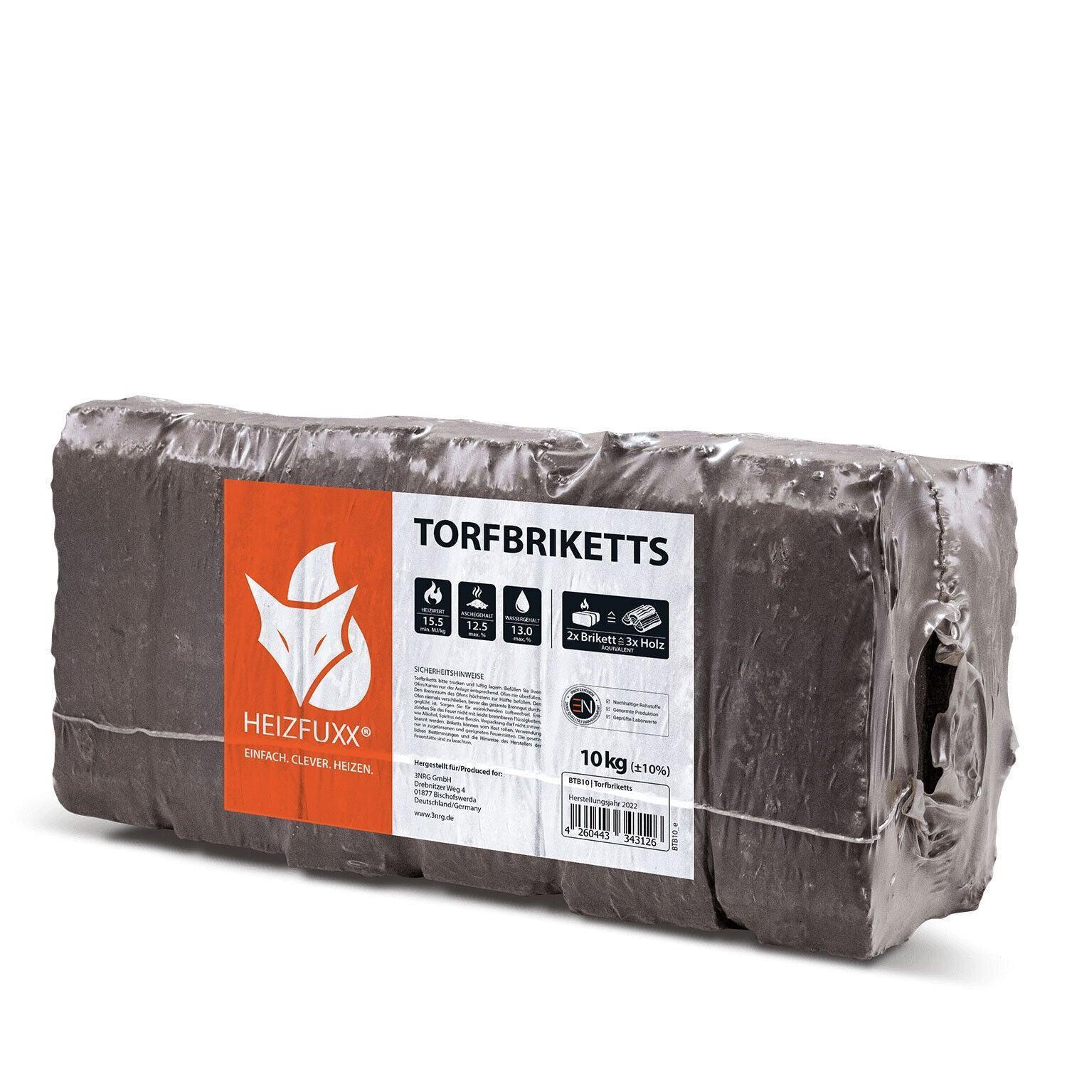 Heizfuxx Torfbriketts 10kg x 30 300kg Palette - Brennholz-Scheiffele.de - Ihre Anlaufstelle für hochwertiges Brennholz!