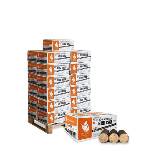 Nestro Hartholz M Karton 10kg x 30 300kg Palette - Brennholz-Scheiffele.de - Ihre Anlaufstelle für hochwertiges Brennholz!