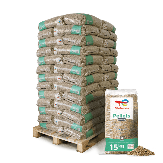 Paligo TotalEnergies Premium Holzpellets 6mm 15kg x 65 Sack 975kg Palette - Brennstoffe-Neuber.shop