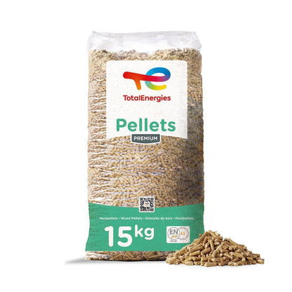 Paligo TotalEnergies Premium Holzpellets 6mm 15kg x 65 Sack 975kg Palette - Brennstoffe-Neuber.shop