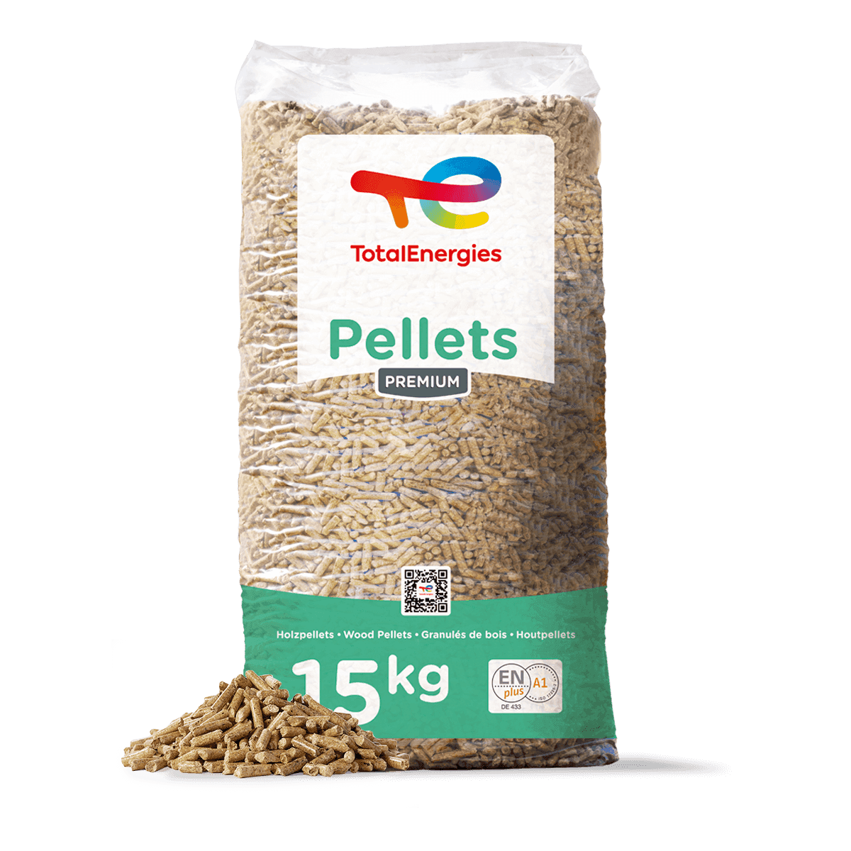 Premium Holzpellets TotalEnergies 6mm 15kg x 20 Sack 300kg Palette - Brennstoffe-Neuber.shop