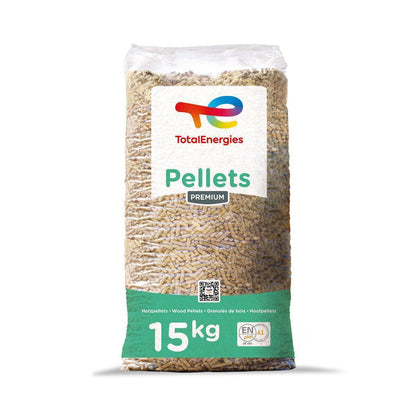 Premium Holzpellets TotalEnergies 6mm 15kg x 20 Sack 300kg Palette - Brennstoffe-Neuber.shop